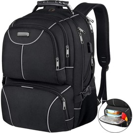 Lunch Bag Backpack, Insulated Cooler Lunch Box Backpack, Extra Large Travel Laptop Backpack TSA Friendly RFID Computer College bag with USB Port for Women Men Fits 17.3 Inch Laptop backpack - Color: Orange-rfid-1