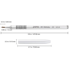 PANA 3D Kolinsky Nail Art Brush - Silver Non-Slip Handle, Size 2 - Acrylic Nail Art Sculpture Brush for Manicures Pedicure Salon Professional or Beginner