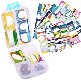 Zuihug Zuihug 1Pack Travel Pill Organizer - 10 Compartments Pill Case, Compact and Portable Pill Box, Perfect for On-The-Go Storage, Pill Holder for Purse (White with 156 Stickers)