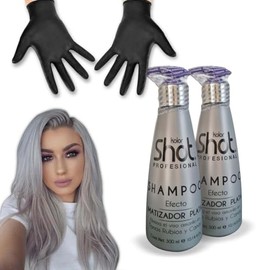 Kit Shampoo Matizador Morado Platino Kolor Shot Matizador de Canas y Cabello Rubio Platina el Cabello, Mechas Y Rayos, Cuidado del Cabello Teñido...  