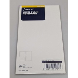 Filofax Personal White Plain Notepaper refill #132405