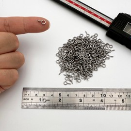 IDEALSV (304) Stainless Steel Small Screw Eye Pins Jewelry Making 5mm x 10mm Eyelet Hooks Screws Ring 300 Pcs Mini Screw Hooks