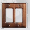 YDJSA Two Light Switch Cover Plate Solid Walnut Decorative 2-Gang