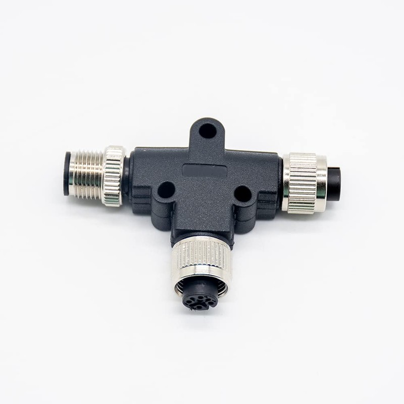 M12 IP67 5 Pin Connector, M12 T Connector 5 Pin