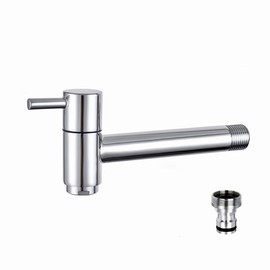 Chrome Plated Brass Wall Mounted Faucet Outdoor Garden Balcony Mop Sink Cold Tap Bathroom Laundry