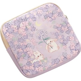 Bolsa de almacenamiento de toallas sanitarias, tampón de período de PU con diseño de dibujos animados para fácil organización, almohadilla sanitaria de viaje de privacidad