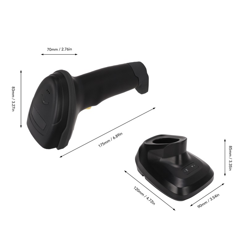 2D Barcode Scanner Bluetooth 2.4G Wireless Handheld Barcode Scanner with