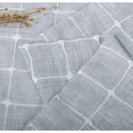 Shunjie.Home - Cortinas de cocina de 36 pulgadas, cortinas cortas con textura de lino bohemio para baño, granja, ventana pequeña, bolsillo para barra, 2 paneles (gris claro)