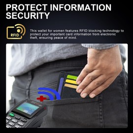 Hoewina Slim Wallet for Men, Credit Card Holder Wallet, Minimalist Design - RFID Blocking Front Pocket Leather Thin Wallet for Men and Women(Cloud Black)