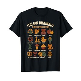 Italian Brainrot Thanksgiving Characters for Kids T-Shirt
