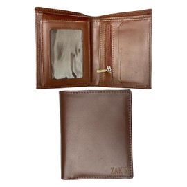 ZAK'S Genuine Handemade Brown Leather Bifold Wallet for Men Premium Quality with Six Card Slots and Two Cash Pockets (Light Brown)