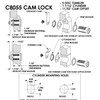 CompX C8055 Cam Lock 1-7/16"L x 3/4"D Cylinder Bright Brass