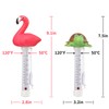 2 Packs Floating Pool Thermometer, Flamingo & Turtle Design Large