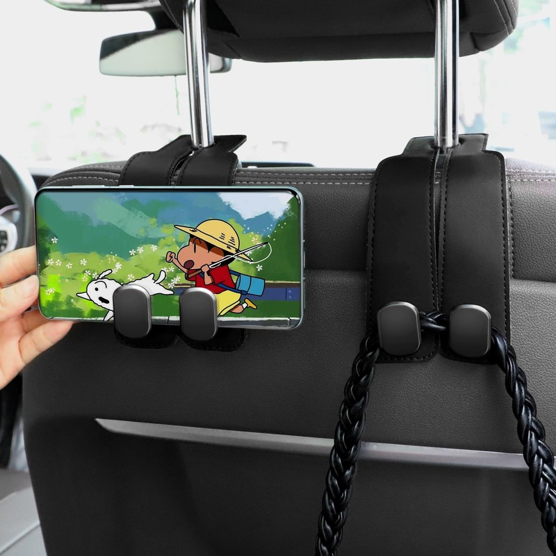 Amelity Car Seat Back Storage Hook, Car Hooks for Headrest,