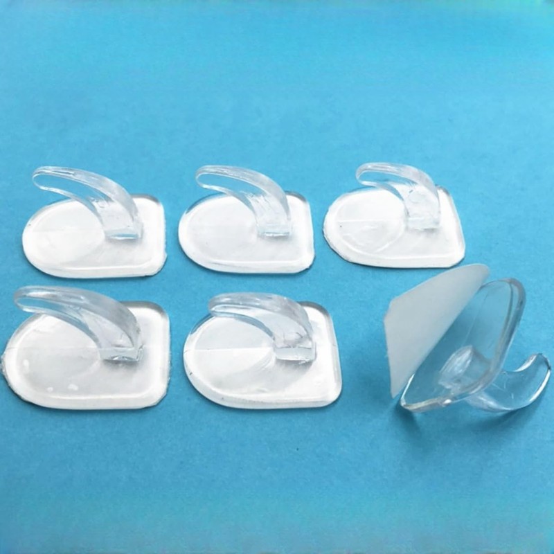 WHTCHSU 10Pcs Clear Adhesive Wall Hooks for Hanging, heavy duty