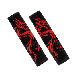 Forchrinse Red Dragon Car Seat Belt Cover Pads,Soft Seatbelt Shoulder Pads 2 Pack, Safety Belt Strap Pad Protector for Adults and Children