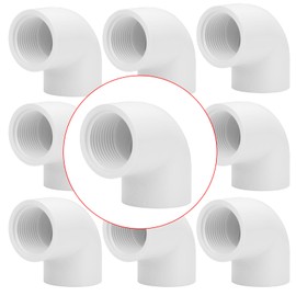 Lswteiz 10Pack 1" Slip x Female Thread 90 Degree PVC Elbow Pipe Fitting Connector SCH40 1IN Socket to Female Threaded Elbow PVC Corner Adapter Pipe Fitting for Sprinkler, Irrigation