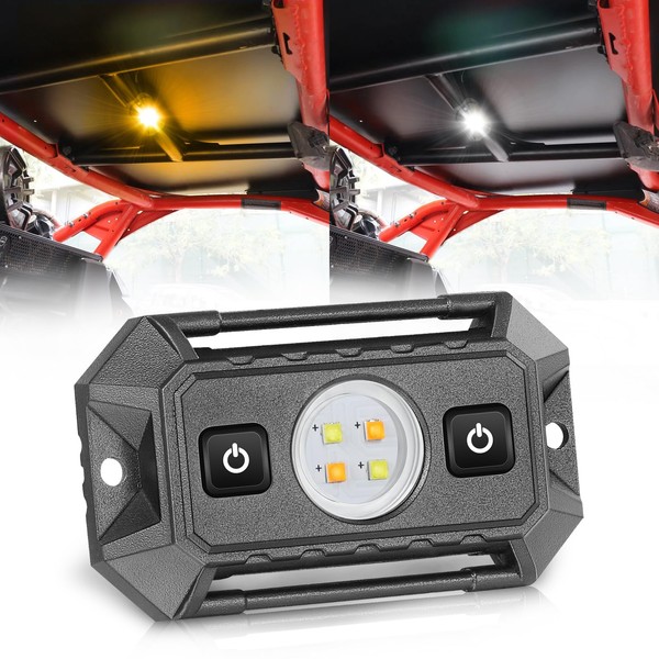 LTEODCHEW UTV Dome Light White and Amber, Aluminum IP68 Waterproof