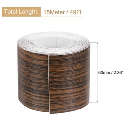 uxcell 1 Roll Wood Grain Tape, 2.36" x 49 Ft Realistic Textured Repair Tape Self Adhesive Wood Textured Patch for Floor Wall Door Table Cabinets Desk Furniture Home Decor(Brown)