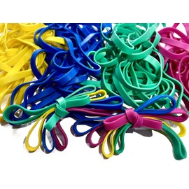 Rubber Bands, Size 64 (3 1/2" x 1/4"), Colored Latex Free Rubber Band Strong Elastic #64 Rubber Band Bulk for Office, Colorful Elastic Band for File Folders Bank Paper Bills Money, 1/4 Pound Bag