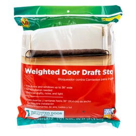Duck Brand Weighted Door Draft Stopper, Block Drafts, Dust, Bugs, Light, & Reduce Noise, Ideal for Doors and Windows up to 36" Wide, Under Door Draft Stop Covers Gaps up to 3", 1-Pack, Dark Gray