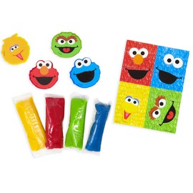 Sesame Street Dough Activity Bags, 12-Pack, Each Bag Includes 4 Packets of 1oz Dough, 4 Dough Cutters, and Character Punch-Out Sheet, Fun Activity Kit for Kids, Party Favors