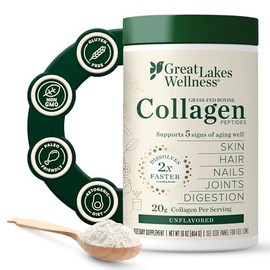 Great Lakes Gelatin Carne de Vacuno colágeno hidrolizado, Kosher, 16 oz.