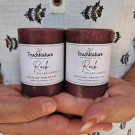 Touch Nature Rock Aromatherapy Handmade Candle. Hand Poured Rustic Home Décor Pillar Candles. (5x7 cm, Set of 2)
