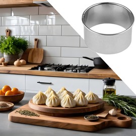 Round Dough Cutter,Stainless Steel Donut Cutter Ring Molds | Professional Food Crafts Supplies, Reusable Dough Stamp for Homemade Treat