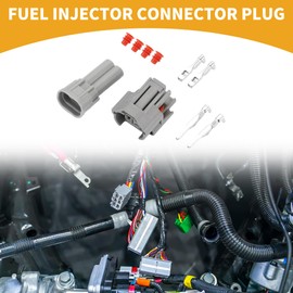 Partuto 2 Pin Fuel Injector Connector Plug - Car Male Female Wire Terminal Connector - for Toyota Plastic Gray - 1 Set