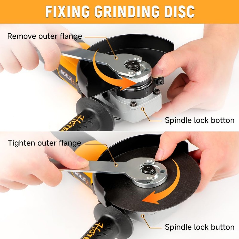 Hoteche 4-1/2-Inch Angle Grinder 6.3-Amp Compact Metal Cutting & Grinding