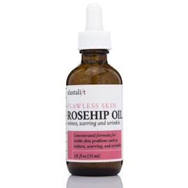 Elastalift Rosehip Oil for face with Vitamin C and Cucumber. Pure Rosehip face oil helps with Wrinkles, Scarring, and Redness for a brighter skin complexion. 1.8 Fl Oz