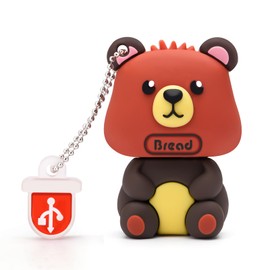 BORLTER CLAMP 32GB USB Stick Cute Flash Drive Bear Shaped Memory Stick Novelty USB Drive Pendrive Thumb Drive Gift for External Data Storage