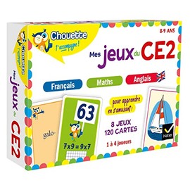 Chouette - Mes jeux du CE2 en français, maths, anglais: 8 jeux éducatifs - 120 cartes