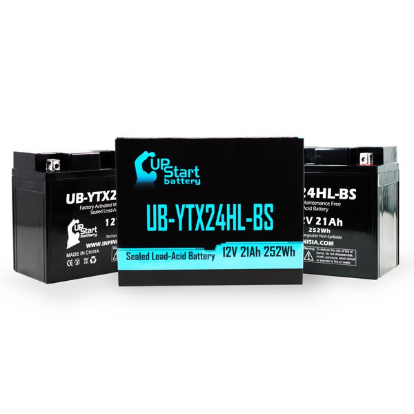 2-Pack UB-YTX24HL-BS Battery Replacement for 1985 Polaris All Electric Start