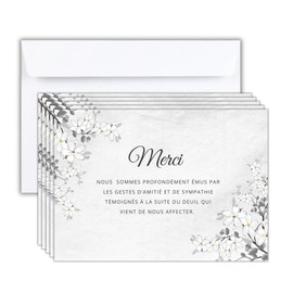 Danksagungskarten Trauer – Set mit 25 Karten + 25 weißen Umschlägen – Beileid, Tod, Beerdigung oder Beerdigung, mattes Qualitätspapier, Postkartenformat (14,8 x 10,5 cm) – schlichtes & elegantes