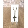 KEYRING - Cross Antique Bronze Plated. Split Ring. Key Ring.