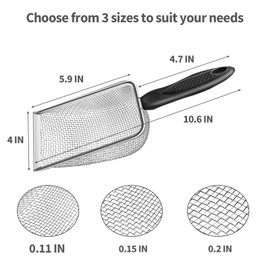 3pcs Soil Sifter for Gardening, 2.8/3.8/5mm Mesh Sieve with Ergonomic Handle for Sand, Compost, Dirt, Rocks, Potting Soil Sifter, Landscaping, Beach, Cat Litter Shovels, Planting Tool Accessories