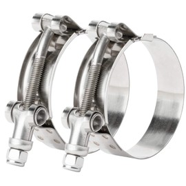 ISPINNER 2 Pack 1.75 Inch Stainless Steel T-Bolt Hose Clamps, Clamp Range 51-59mm for 1.75" Hose ID, Pack of 2