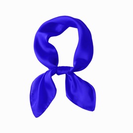 Women Satin Scarf, Chiffon Satin Hair Bandanas Square Stain Scarf Vintage Head Scarves for Women 27.5 × 27.5inch (Royal Blue)