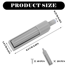 Pack of 20 Cabinet Door Dampers, Soft Close Retrofitting, Door Damper Against Banging Doors, Door Damper Pressure Door Opener, Furniture Door Damper, Door Catch for Kitchen Cupboard, Office, Cabinets
