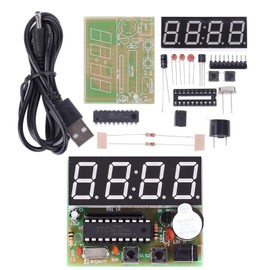 4-Bit Digital Tube Electronic Clock DIY Kit PCB DIY Alarm Clock Soldering Practice Learning Board Project Kit