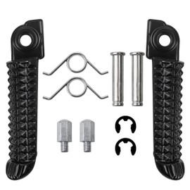 1 Pair Foot Pegs Fits for Yamaha R3 MT-03 YZF R25 MT25 MT03 2014-2023, Front Passenger Motorcycle Footrest Pedal Peg Rest Bracket, Aluminum Driver Footpeg Set, Posapies Para Moto (10Pcs, Color: Black)