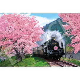Epoch Company 1000 Piece Jigsaw Puzzle, Cherry Blossom and Oigawa Tetsudo - Shizuoka (19.7 x 29.5 inches (50 x 75 cm))