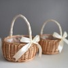 Hacbop Woven Flower Basket Rattan Storage Basket Flower Girl Hand