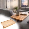 Solid Pine Wood Couch Tray, 8"x12" Sofa Tray with Foldable