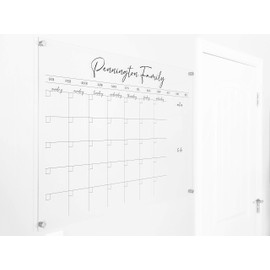 Dry Erase Acrylic Calendar for Wall, Clear Modern Calendar
