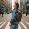 SUIKIHUM Vintage PU Leather Sling Backpack for Men, Crossbody Bag,