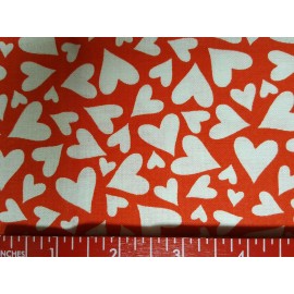 Fabric Editions  Bold  White Hearts on Red 100% cotton fabric-Fat Quarter