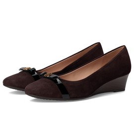 Cole Haan Women's Malta 40mm Wedges, DK Choco SDE/Black, 9